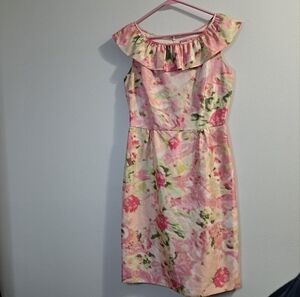 Eliza J Watercolor Floral Dress No Belt Size 6